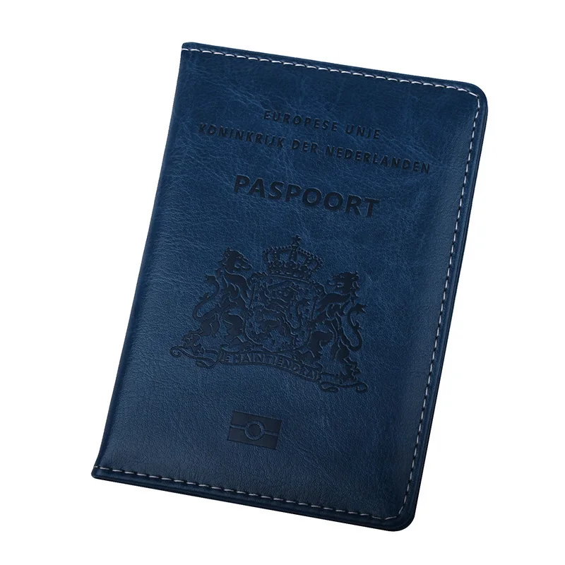 Dark Blue Голландская Обложка для паспорта мягкая из искусственной кожи Женская Обложка для паспорта Nederlanden голландская Nederland мужской чехол для паспорта - Цвет: Dark Blue