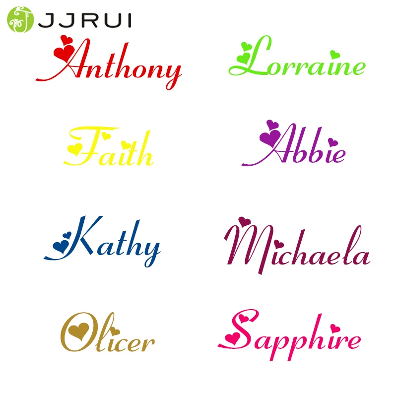 Персонализированная наклейка JJRUI с изображением девушек любым именем и сердцами