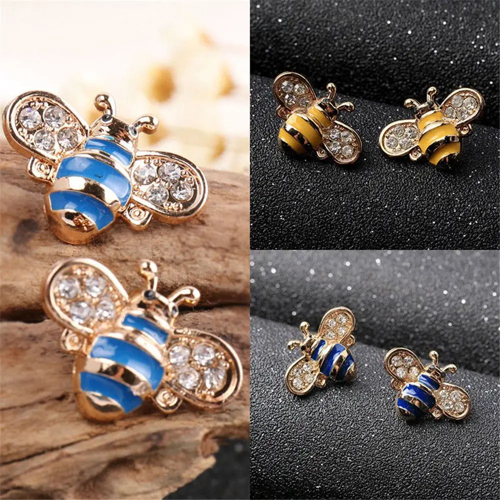 1 шт. Модные прозрачные пчелы животных Шарм Rhinestone эмаль броши, булавки, ювелирные изделия