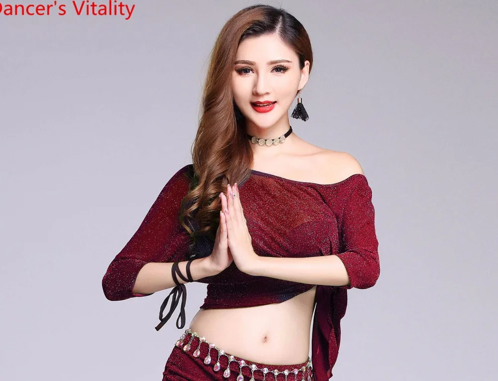 Женский танцевальный костюм для танца живота с коротким рукавом|belly dancing clothes|dance