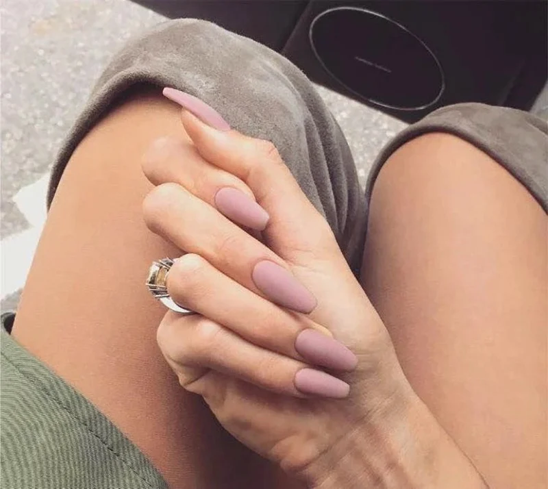 Pink Purple Маникюрный дизайн ногтей 24 шт матовые накладные ногти поддельные формы для ногтей для наращивания матовое искусство для накладных ногтей аксессуары - Цвет: Pink Purple