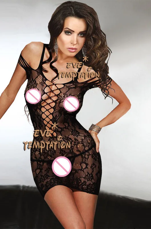 Сексуальное нижнее белье детская одежда комбинация minidress ПЕРФОРИРОВАННОЕ для