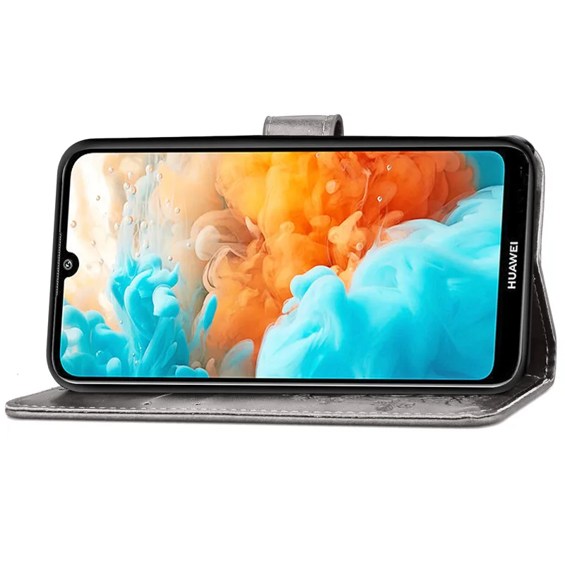 Чехол-книжка для huawei Y6 Pro 2019 из искусственной кожи и держатель tpu чехол-кошелек