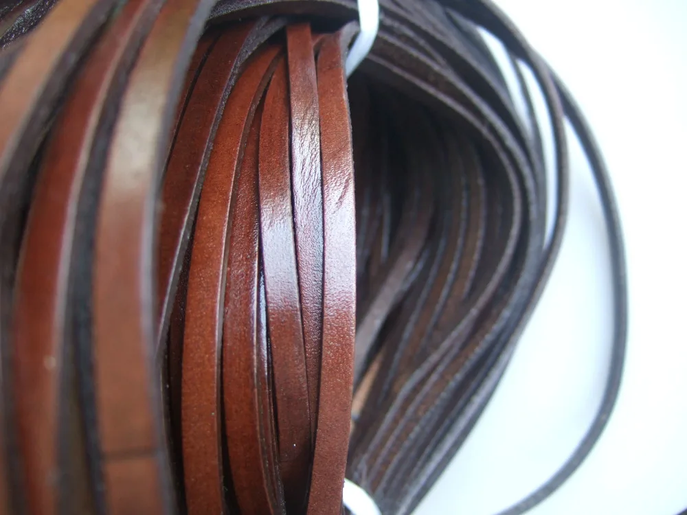 5 ярдов плоский коричневый краситель масло Настоящая Натуральная 5*2 мм кожаный