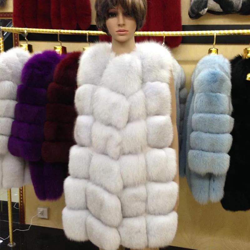 Женская Шуба из натурального меха зимняя шуба цельного лисьего по