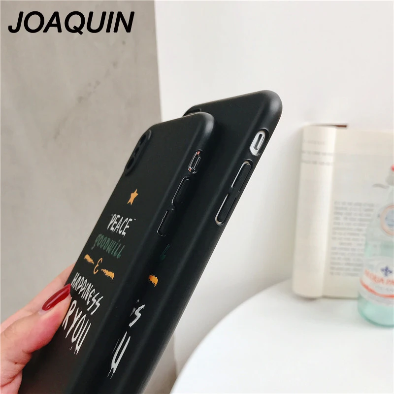 Модные черные чехлы для телефонов с надписью Peace goodwill iPhone 6 6S 7 8 Plus X Матовая