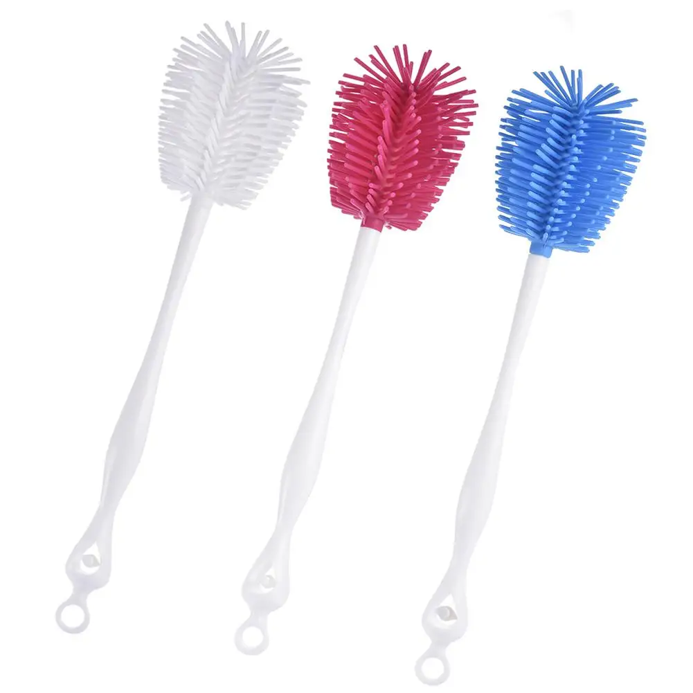 

Baby Bottle Brush Food Grade Silicone Bristles PP Long Handle Cleaning Cup Furniture Brush