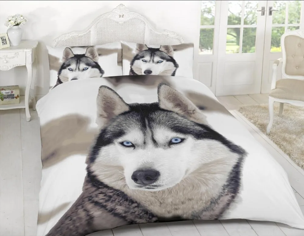 Роскошный комплект постельного белья Husky Wolf 3D двусторонние комплекты от Laura Secret |
