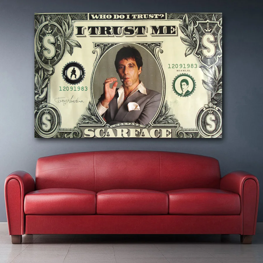 Классический фильм Лицо со шрамом Аль Пачино доллар настенный художественный
