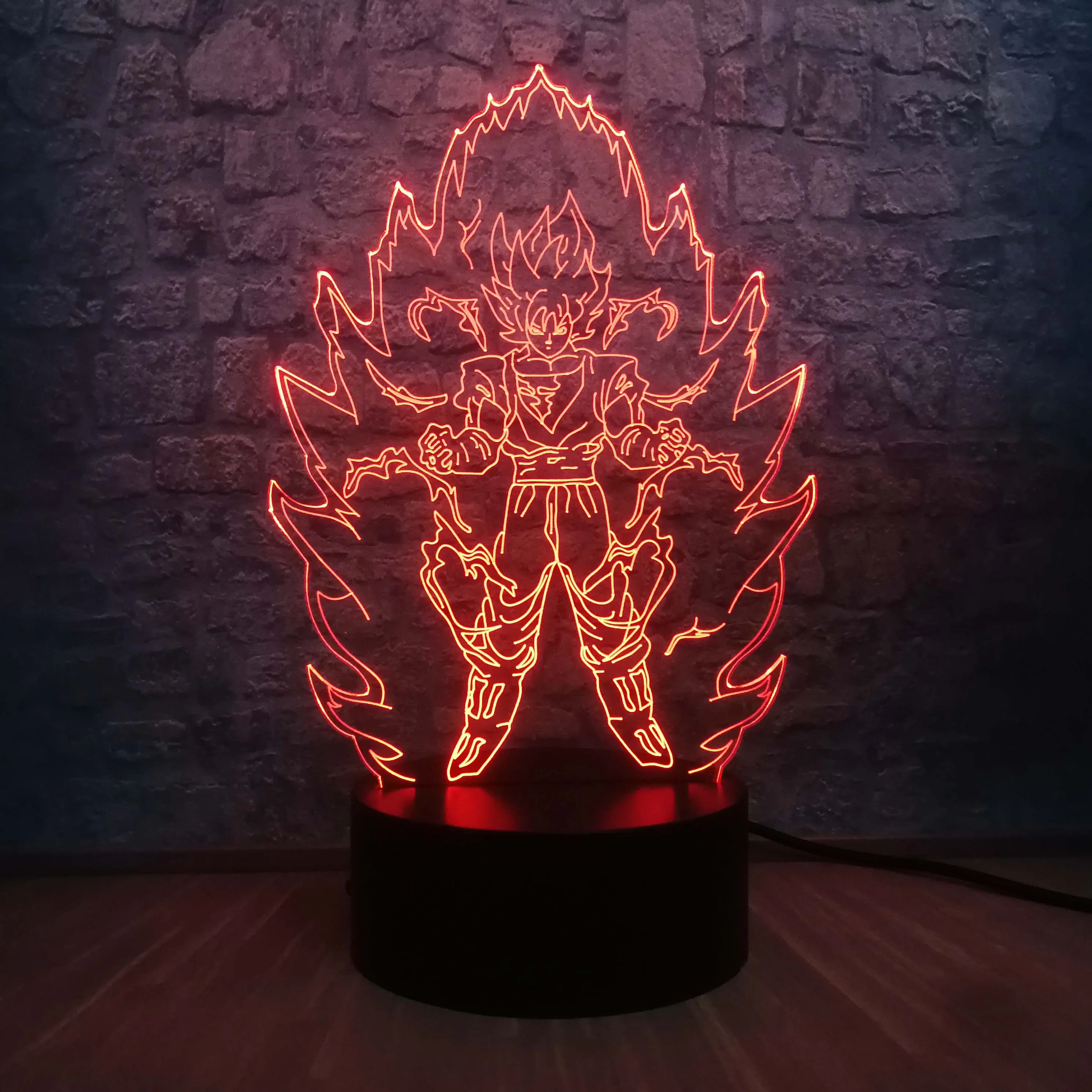 3D светодиодный светильник Dragon Ball Super Son Goku ночник для спальни креативное