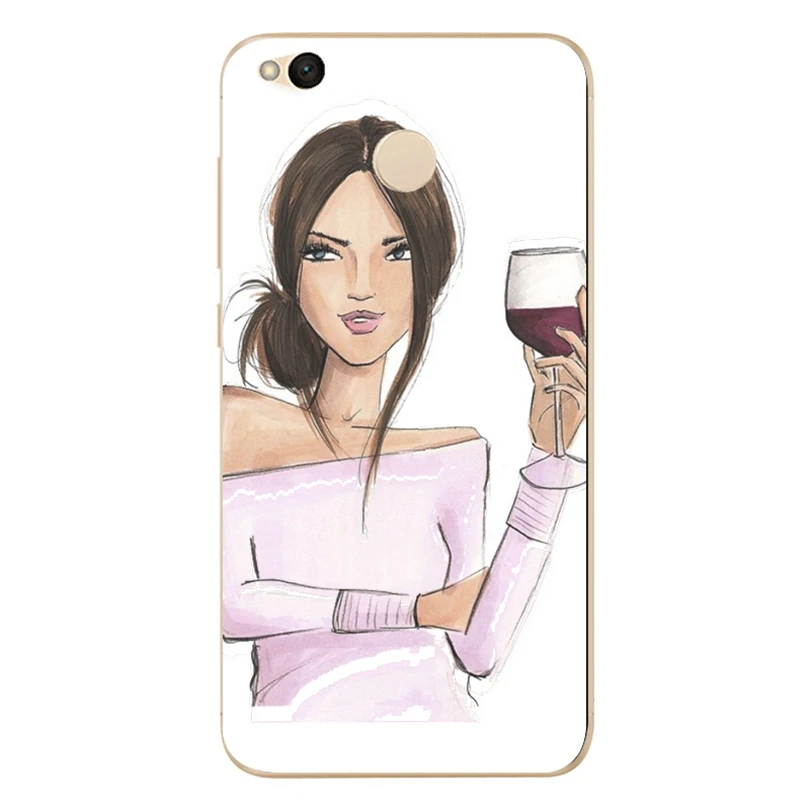 For Xiaomi Redmi 4X Note 3 4 4A Case Covers TPU Back Bags Plastic cute girl Mi A1 Pro Cover X002 | Мобильные телефоны и