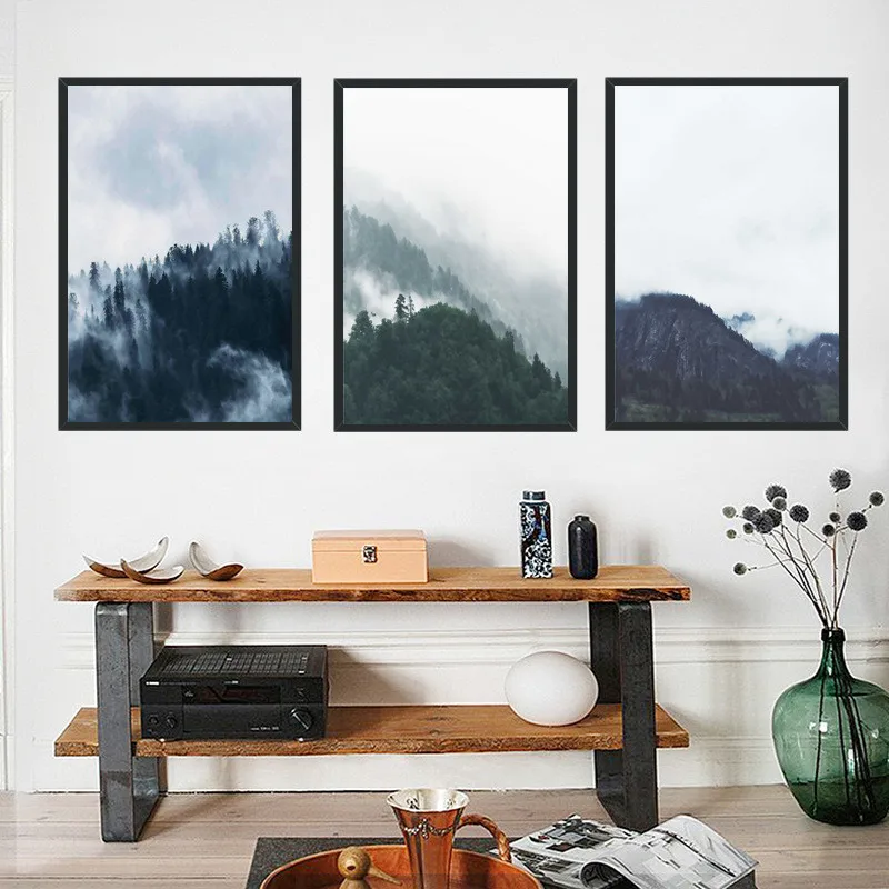Landscape Fog Mountain Canvas Painting Chinese Style Wall Art Decor Print Picture For Living Room Study Home Poster | Дом и сад