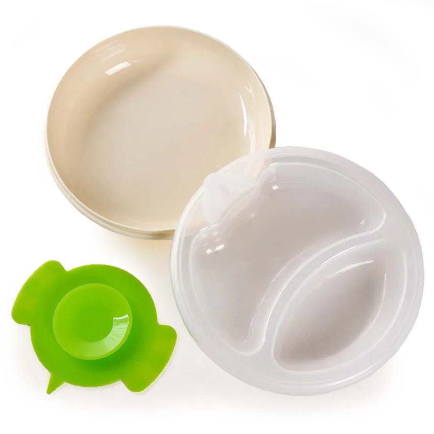 300 мл Посуда детская присоска для кормления Нескользящая согревающая тарелка