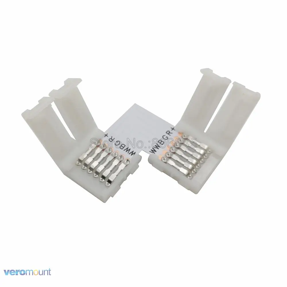10 шт./лот 12 мм 6PIN RGB + CCT L тип без пайки угловой разъем для 5 в 1 Светодиодная лента