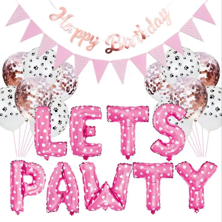 LETS PAWTY воздушные шары из фольги украшение на день рождения дети алфавит собаки