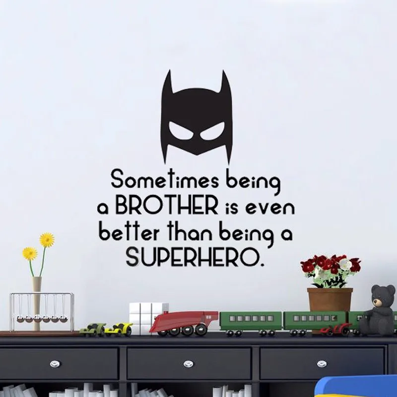 Sometimes being a brother is even better than Superhero Vinyl Wall Decal Children's Art Sticker | Дом и сад