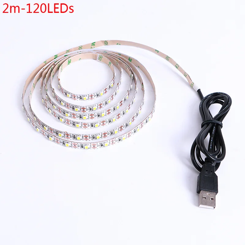5 В USB 3AA батарея питания Светодиодная лента SMD2835 гибкий светодиодный лента 1 м 2 м 3 м 4 м 5 м настольный экран задний план Ambilight tv