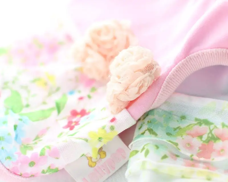 Хлопковая одежда с цветочным бантом для собак летняя жилетка щенков кошек