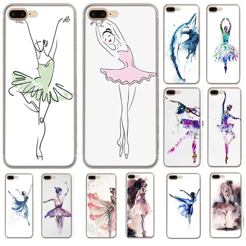 Чехол для телефона Ballerina Girl iPhone XR Max XS X 8 7 6s 6 5 5S SE Plus из мягкого ТПУ|Чехлы-накладки| |