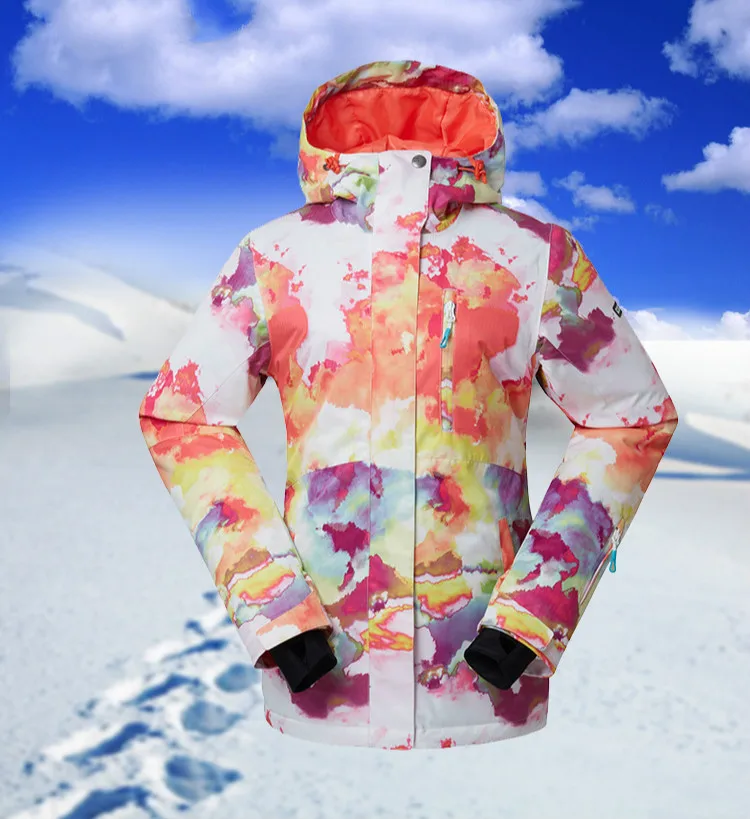 

GSOU SNOW Outdoor Women's Ski Suit Windproof Waterproof Wear-resisting Warm Ski Jacket Snow Cotton Clothes Size XS-XL