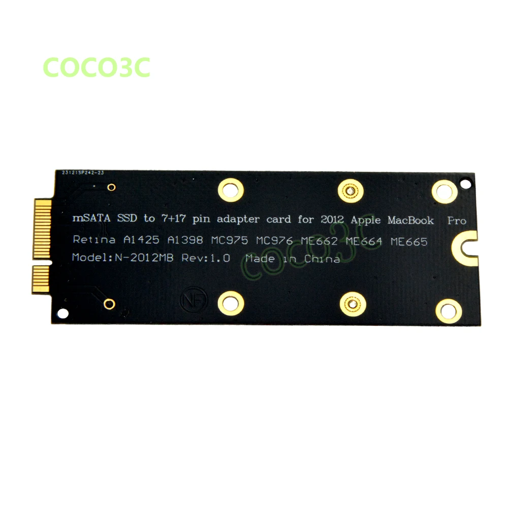 MSATA SSD для 2012 Macbook Pro Retina A1425 A1398 mini sata slot до 7 + 17 pin MC975 MC976 ME662 ME664 ME665|m ssd|ssd ssdssd for macbook |