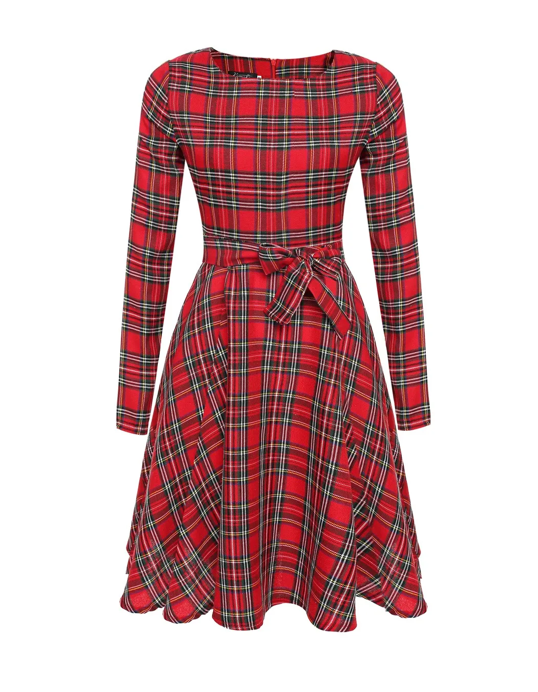 Новое прибытие Ретро интернет магазин одежды женские платья 2016 Plaid Belted О-образным