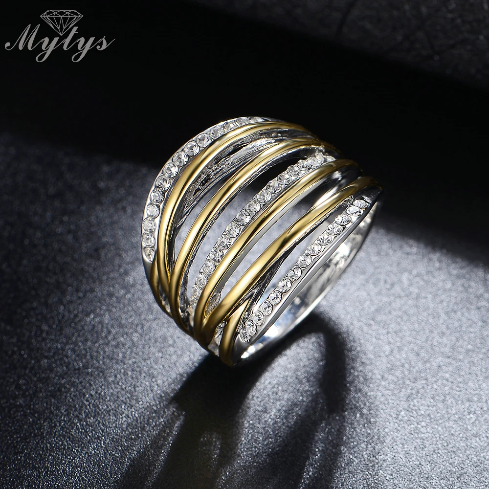 Mytyts новый дизайн геометрические полые кольца с несколькими линиями для женщин