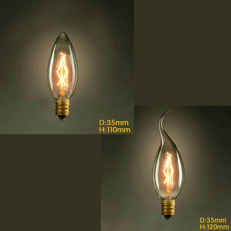 

40W C35 vintage edison bulb Tungsten 220-240V E14 antique edison bulb