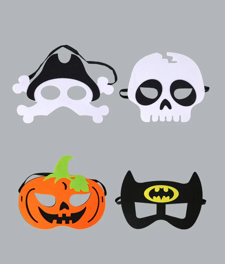 FUNNYBUNNY "скелетная" тема, тыквенная милые фетр на Хэллоуин с надписью Trick or treat маски для глаз для детей