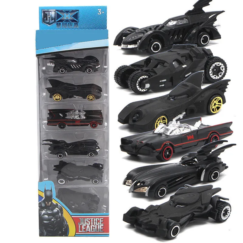 6 шт литья под давлением Модель автомобиля игрушки 1: 64 Темный рыцарь Batman Batmobile автомобиля модели игрушки с дистанционным управлением, брелок для автомобильных ключей, Diecast подарок модели игрушки для Для детей