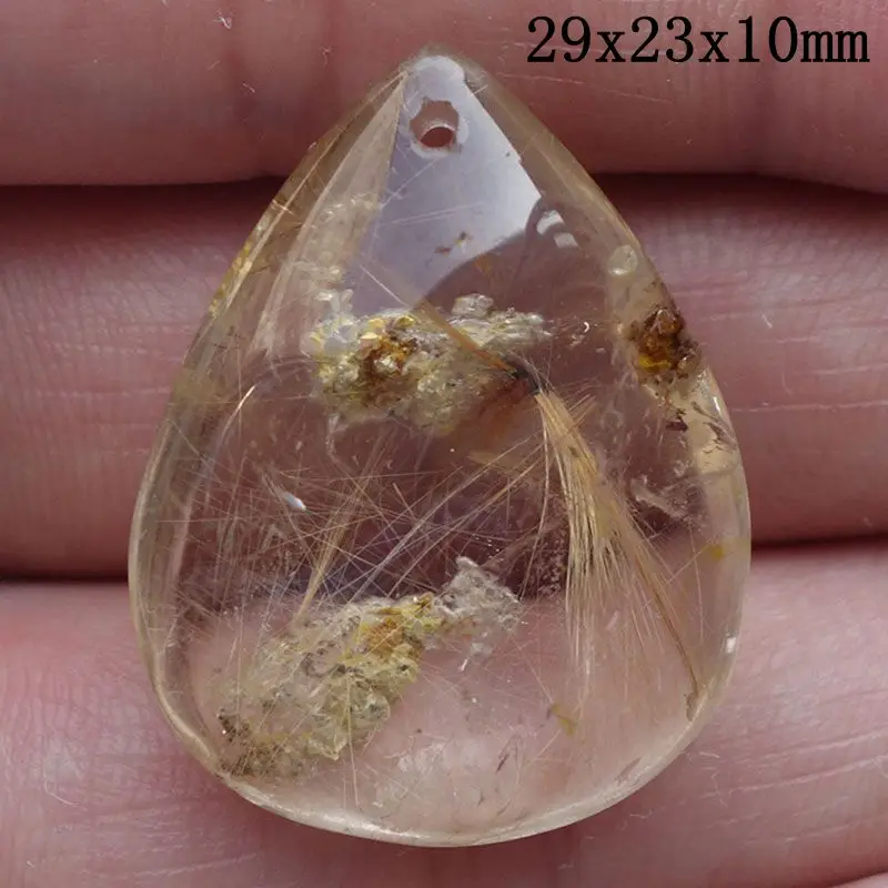 9pcs/lot Free Shipping Rutile Quartz Crystal Jewelry Necklace Pendants Men Women Pendant 29-46mm | Украшения и аксессуары
