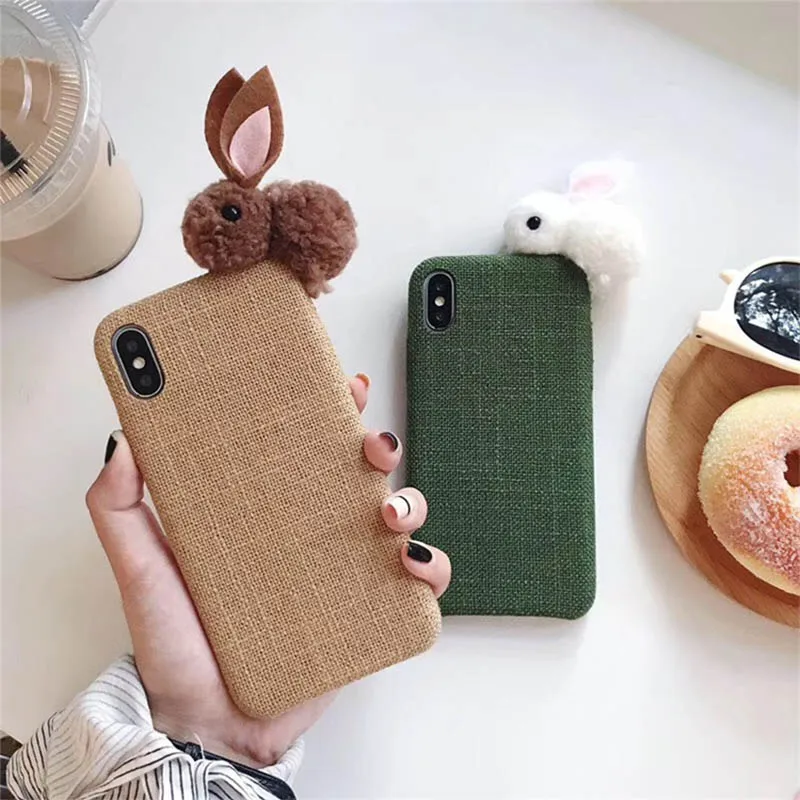 Одноцветное белье кролик кукла чехол для телефона iphone XR XS Max X 8 7 6 6s Plus Модный