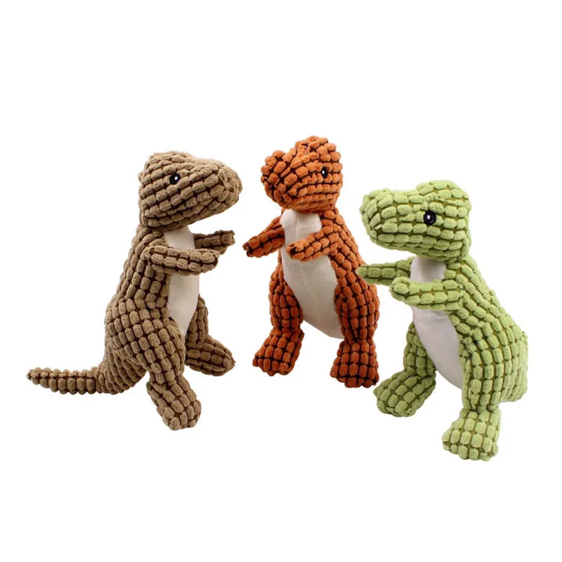 For Dogs Interactive Dog Toys Tooth Cleaning Squeak Toys Green Brown Orange Plush Pet Toys Suppliers