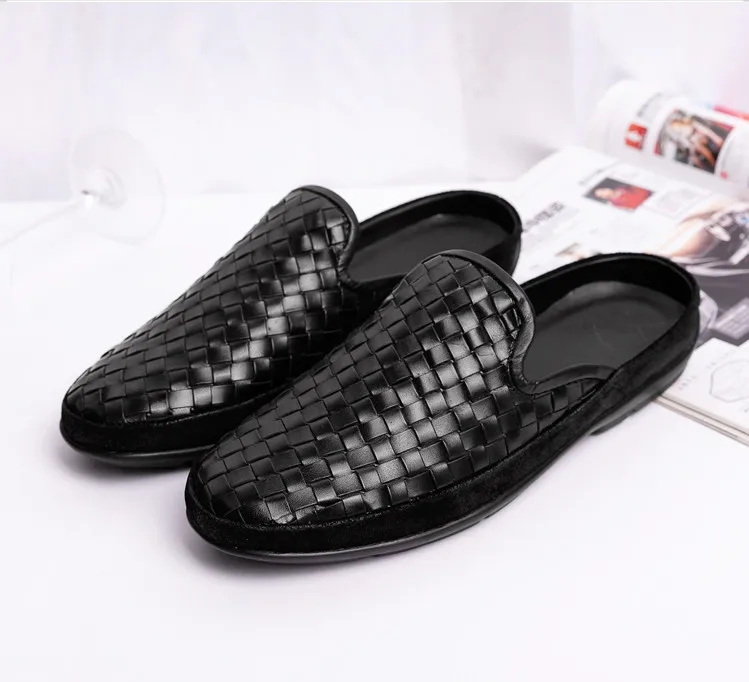 2019 Genuine leather men 39 s sandals Casual shoes Sheepskin Slipper Ventilation Hand knit High-quality fashion Doug | Обувь
