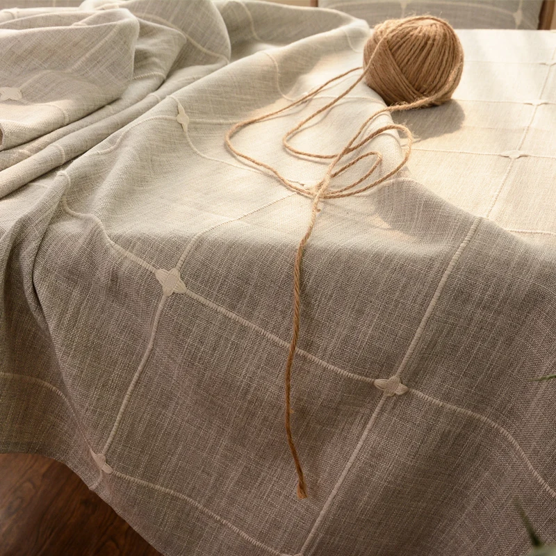 Кофейно серый в японском стиле скатерть из хлопка и льна для украшения дома