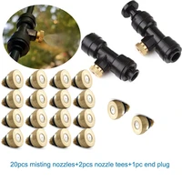 new 14 1024 unc slip lok misting nozzle tees 20pcs brass misting nozzles 1pc end plug for cooling system garden misting