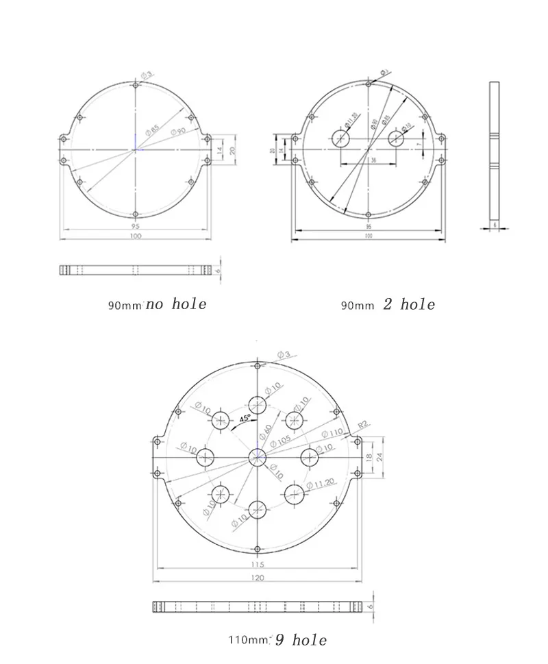 1 шт. ROV алюминиевый сплав уплотнение крышки кабины подводный робот герметичный