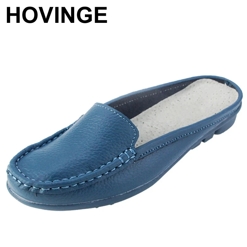 

HOVINGE Shoes Casual Genuine Leather Moccasins Ladies Driving Ballet Shoe Woman Loafers Female Flats Mother Footwear D010