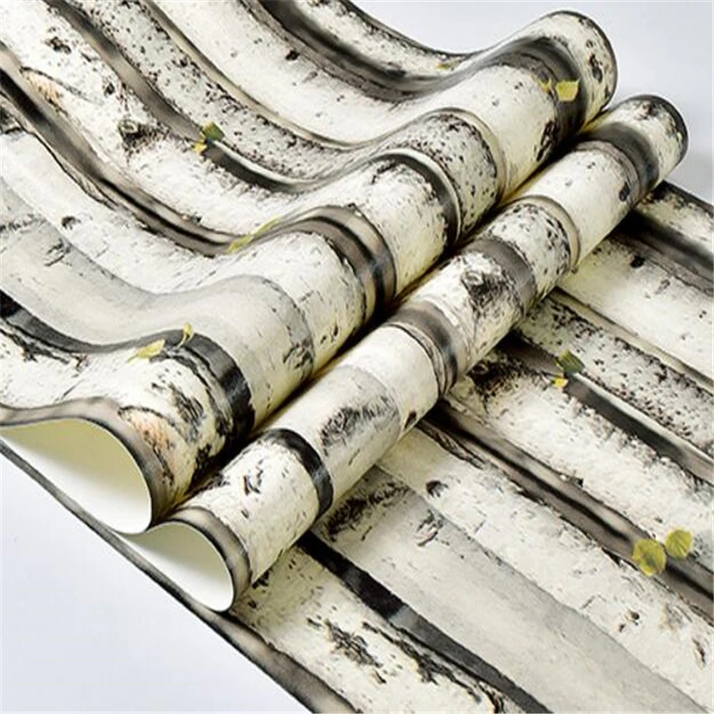 Wellyu скандинавские характерные березовые леса ПВХ обои винтажные искусственные