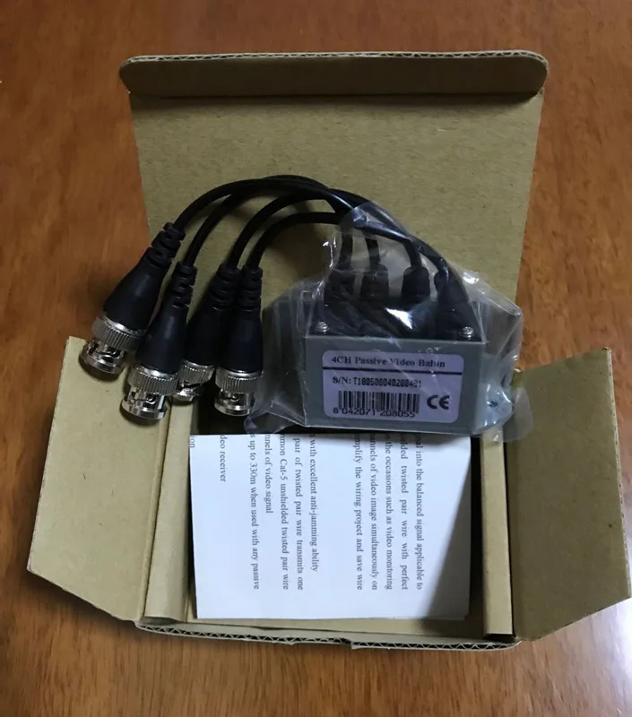 4CH HD Passive Video Balun Transceiver BNC To UTP RJ45 CCTV Via Twisted Pairs for AHD TVI CVI Camera DVR System | Безопасность и