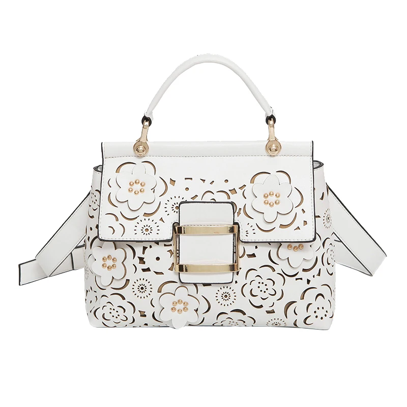 Женская сумка с заклепками клатч через плечо цветочным принтом и вырезами 2017|bag