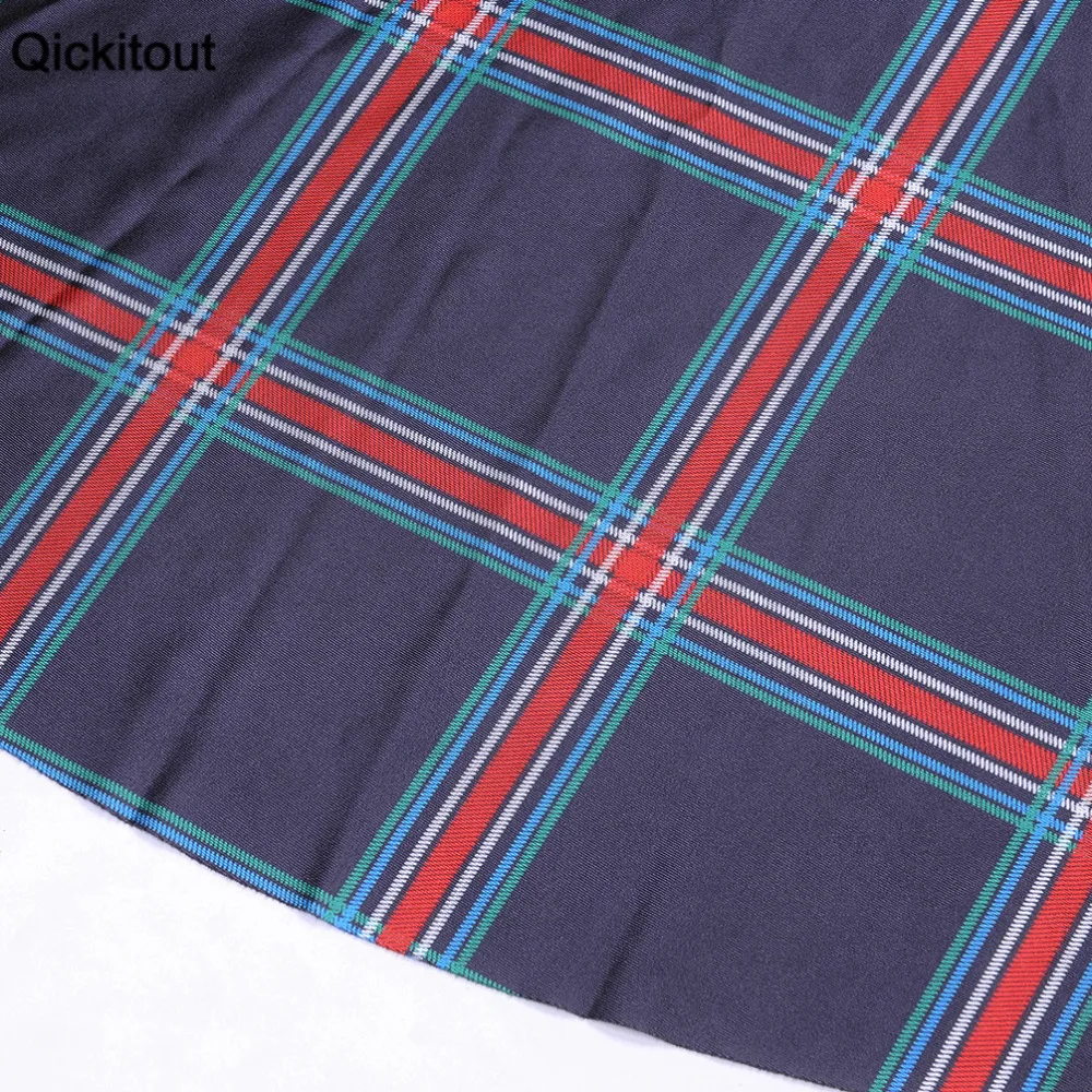 Qickitout модные популярные юбки летние женские повседневные юбки красные и синие полосы 3D цифровые юбки с принтом Прямая