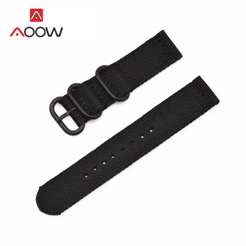 Black b Тканый нейлоновый ремешок Nato 18 мм 20 мм 22 мм 24 мм для samsung Galaxy Watch Active 42 мм 46 мм Amazfit сменный Браслет из ткани - Цвет ремешка: Black b