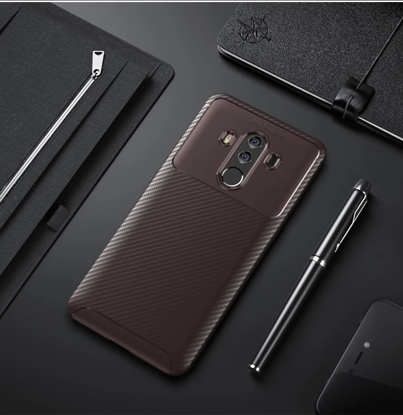 Uftemr чехол для телефона huawei mate 10 Pro из углеродного волокна матовый противоударный Мягкий ТПУ силиконовый чехол-накладка для mate 10 противоударный чехол