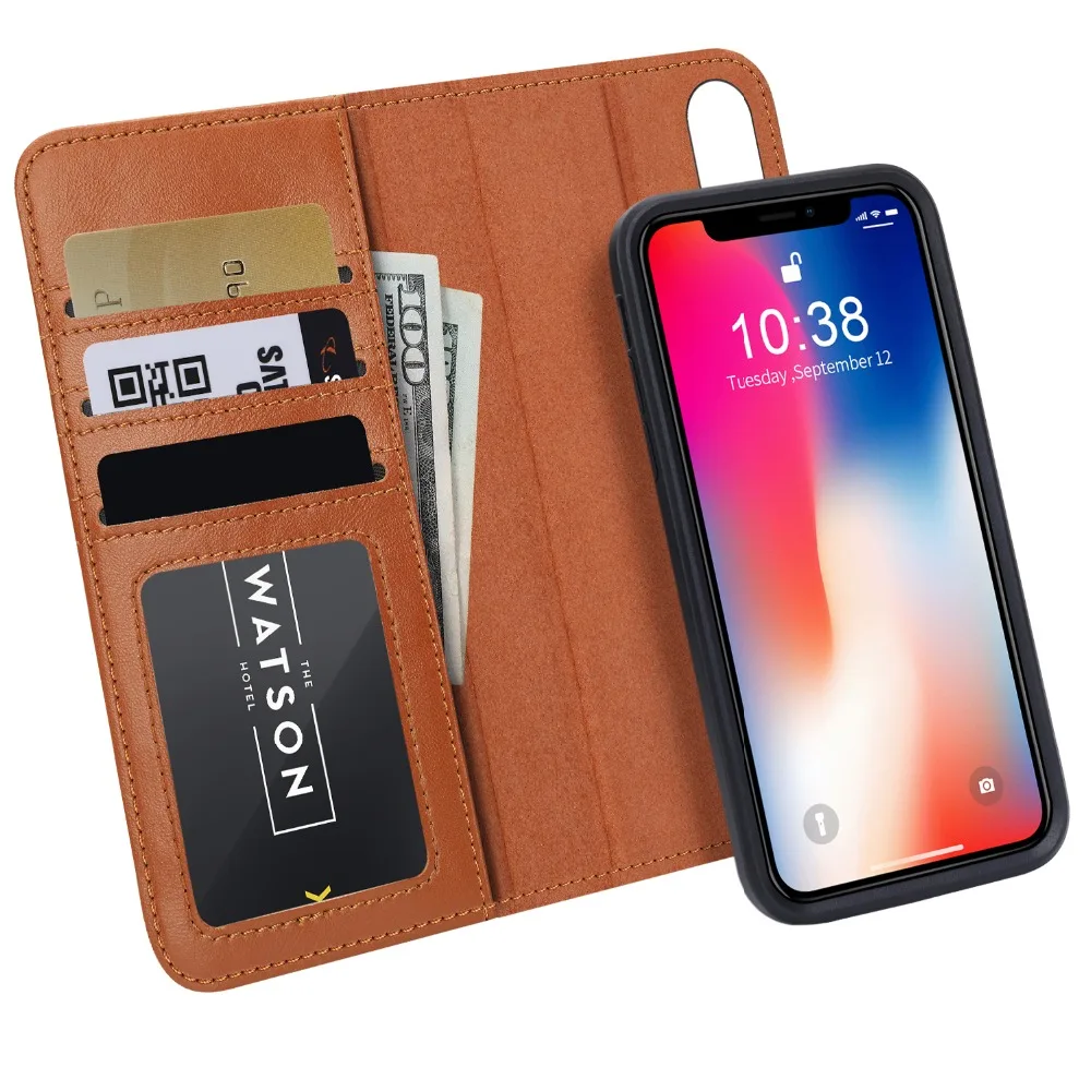Чехол jisoncase для iPhone X из искусственной кожи, чехол для телефона, карман для карты, RFID блокирующая подкладка, Роскошный чехол для iPhone X, новинка