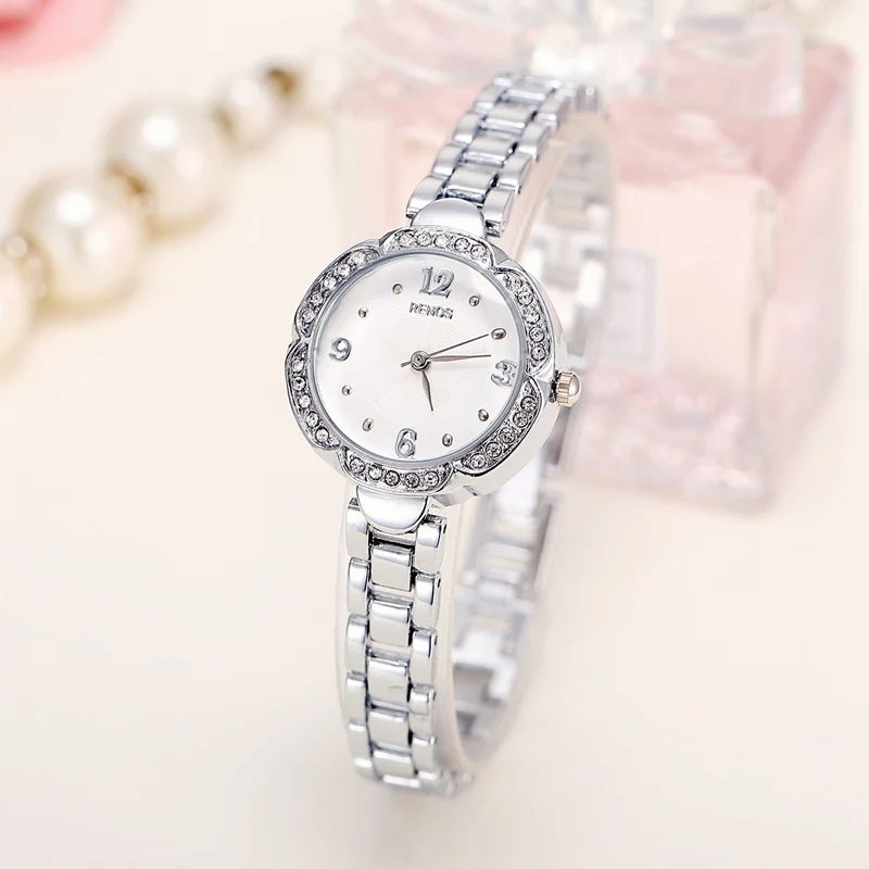 RENOS 2017 новые кварцевые часы женские в коробке простой браслет со скелетом