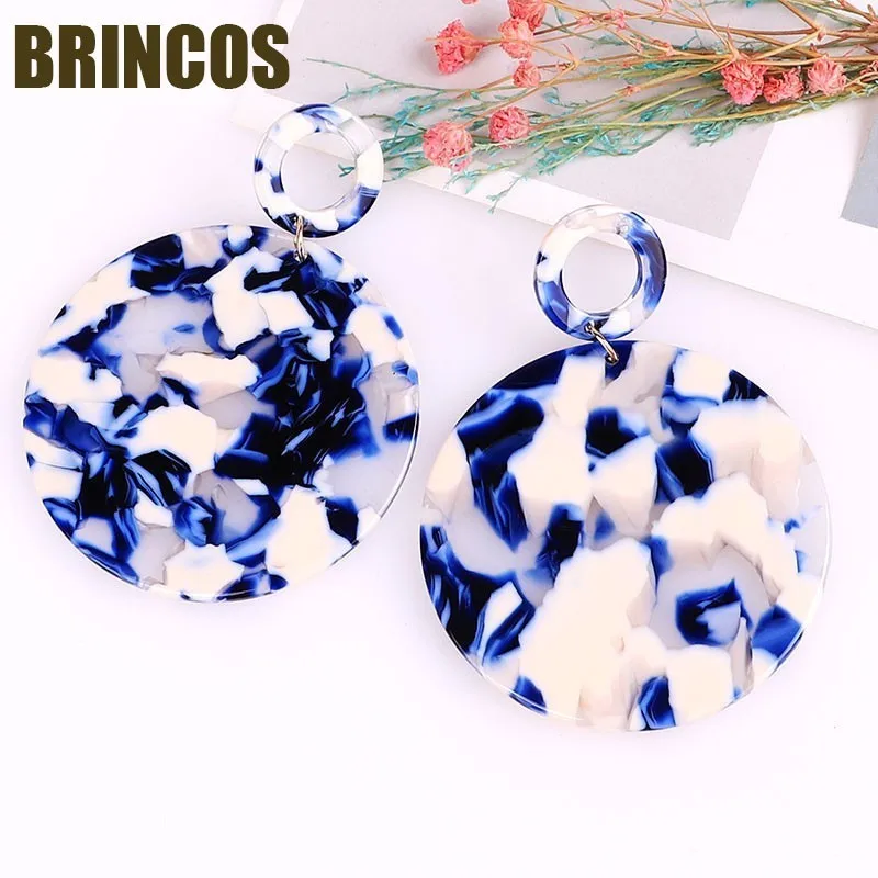 Большие серьги 2019 большие акриловые для женщин флуоресцентные богемные