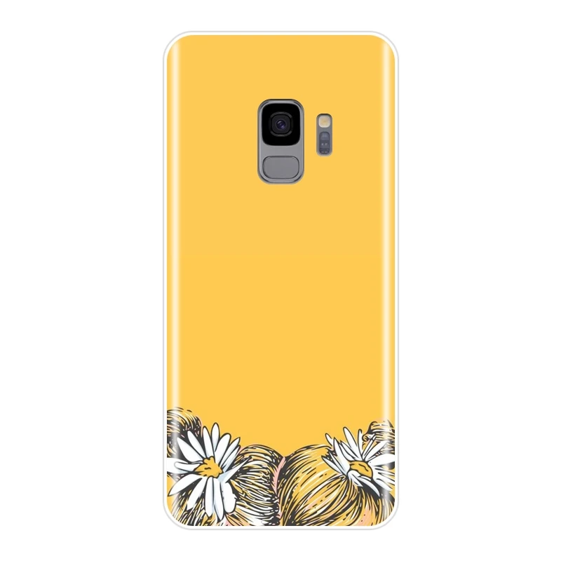 Силиконовый чехол для Samsung Galaxy S5 S6 S7 Edge S8 S9 Plus с желтым котом мягкая задняя крышка