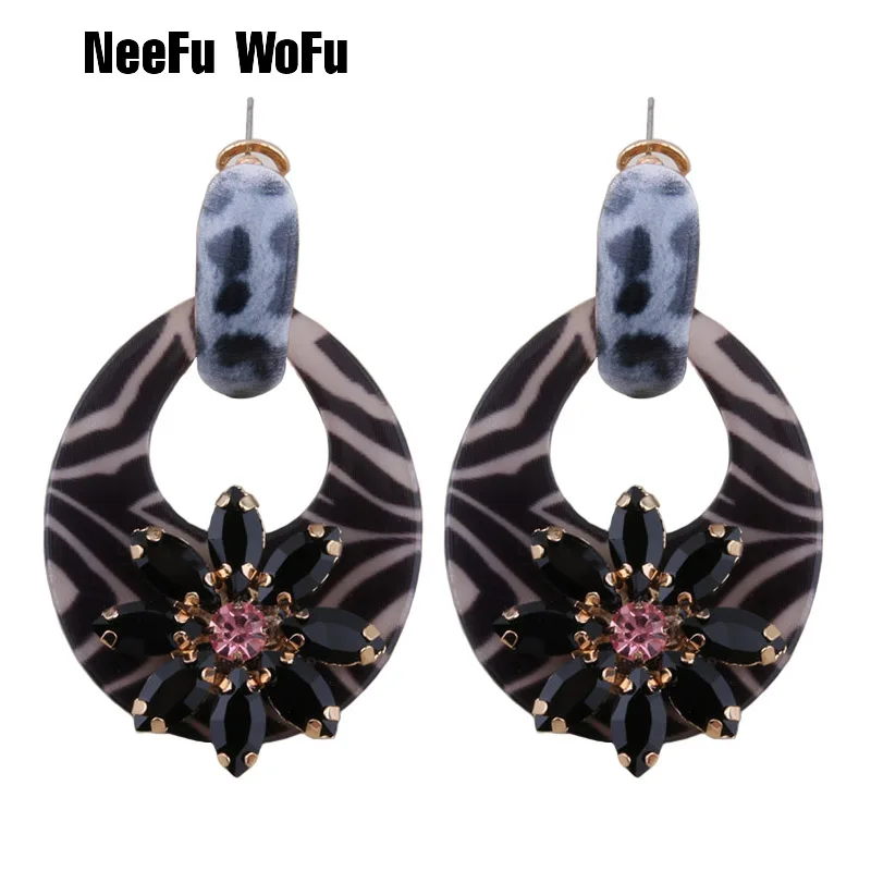 Висячие серьги NeeFu WoFu Подсолнухи полимерные большие для женщин большая серьга