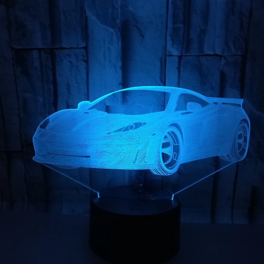 Лидер продаж автомобильные Цветные 3d лампы спортивный автомобиль креативные